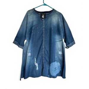 Sugarbird Collection for ME Blue Denim Chambray Dress Oversized Artsy Sz 10
